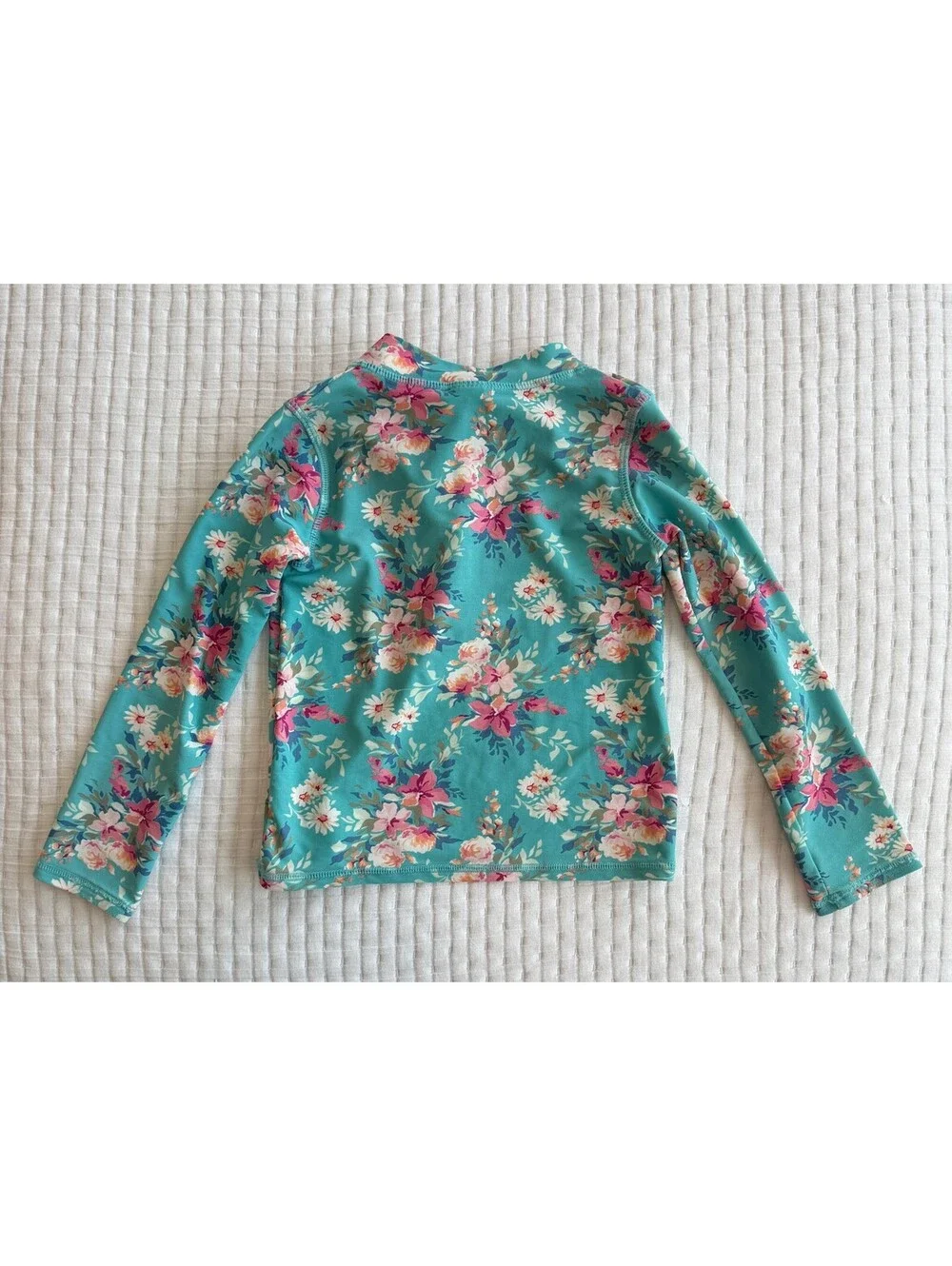 RuffleButts Fancy Me Floral Long Sleeve Rash Guard Girls Size 4T